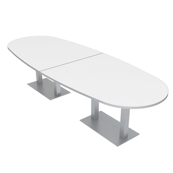 45 in W, 144 in L, 29 in H, Engineered Wood Top, White
